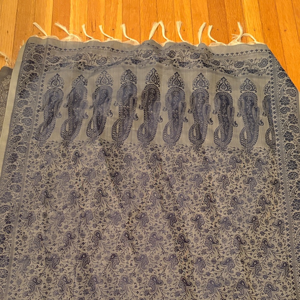 Blue Paisley Indian Print Scarf